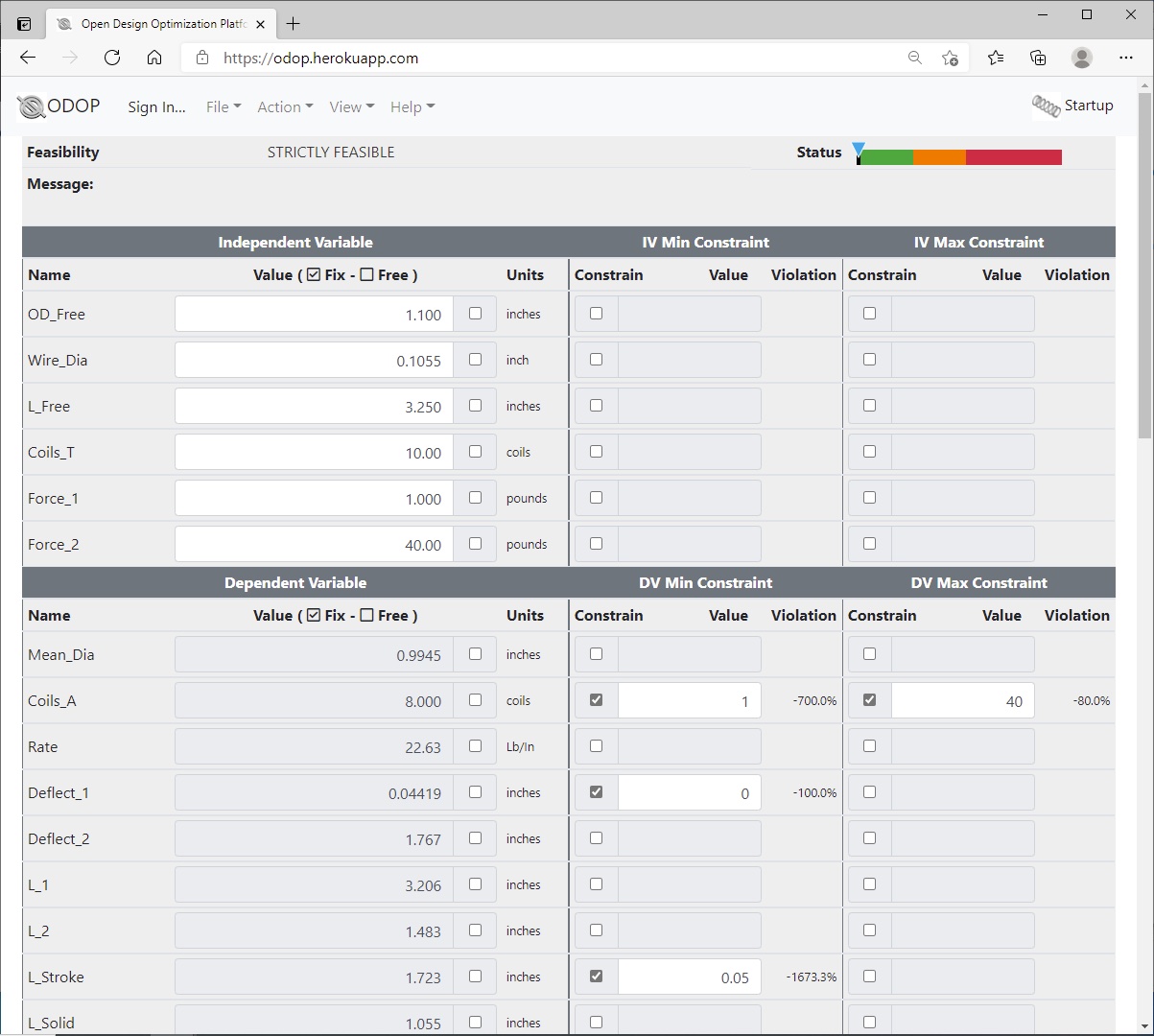 ODOP:Spring Design Software Advanced View Compression Spring US